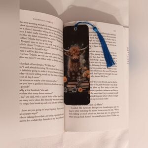 Chic White Bookmark with Blue Tassel